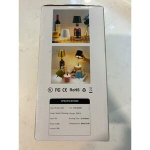 Set of 2 Cordless LED Wine Bottle Lamps Rechargeable Touch Dimming Black